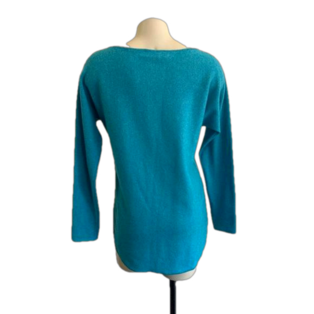 Charter Club Luxury 100% cashmere mint turquoise boxy sweater sz XS oversized - Picture 3 of 9